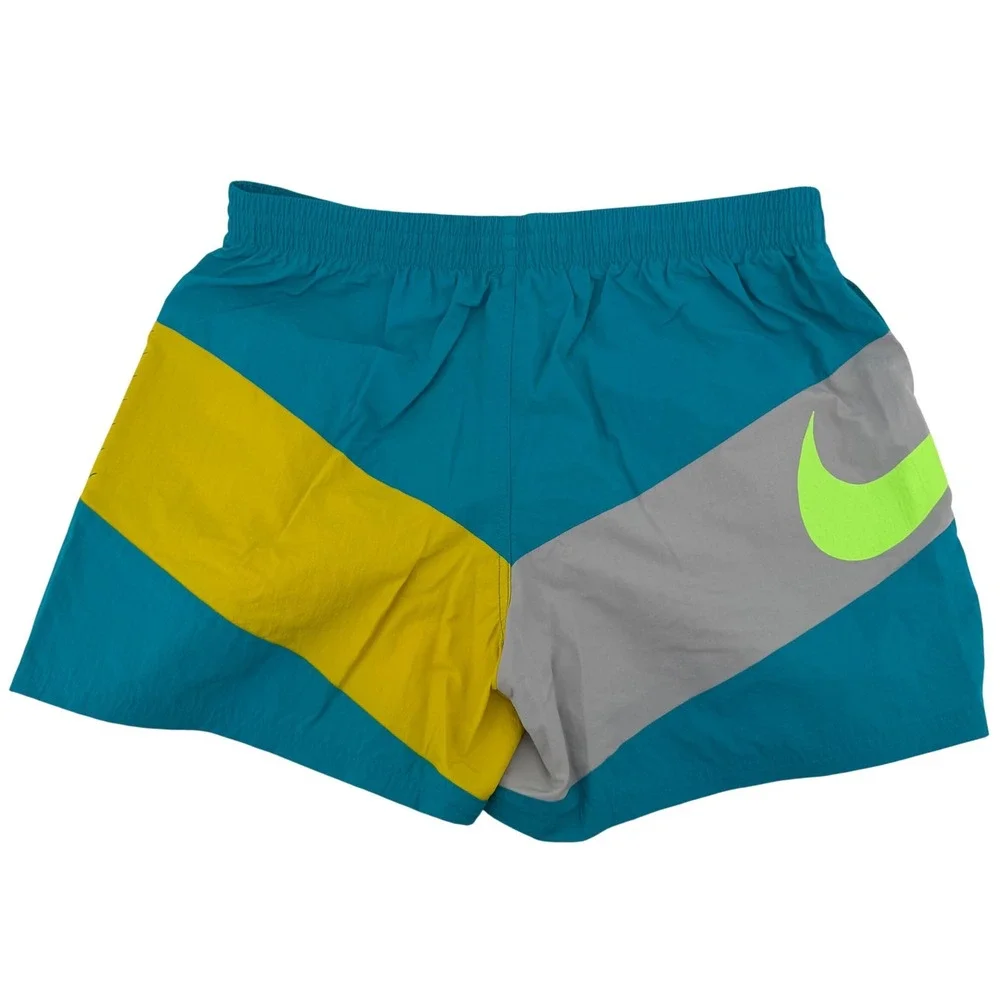 Nike Swim Trunks Men's XXL Teal Yellow Colorblock Stripes NESSB638